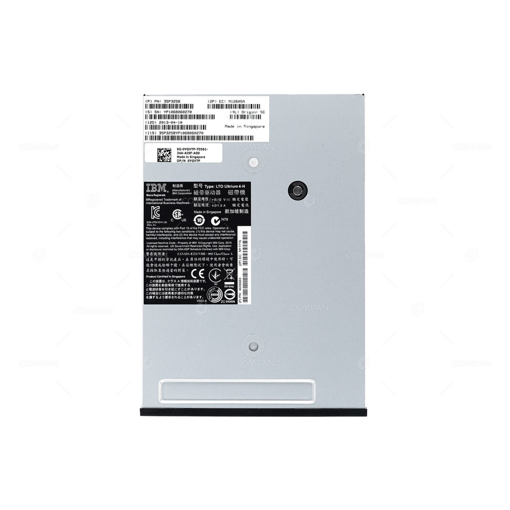 YGVTP DELL LTO-4  800GB 1600GB ULTRIUM 4-H SAS HH INTERNAL TAPE DRIVE